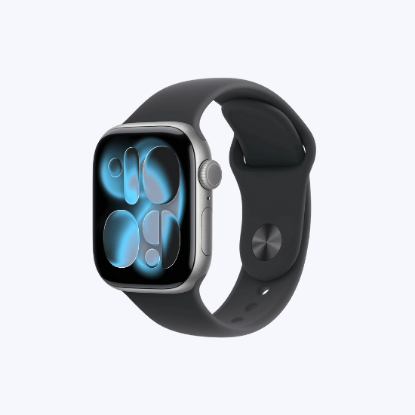Picture of Apple Watch Series 11 GPS with Black Sport Band - M/L (46mm Retina LTPO3 OLED Display, Space Grey Aluminium Case)