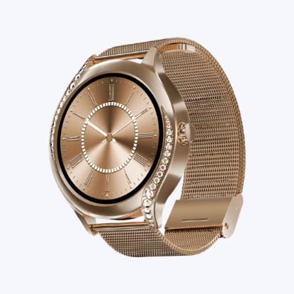 Picture of boAt Enigma Gem Smartwatch with Bluetooth Calling (30.2mm AMOLED Display, IP67 Water Resistant, Rose Gold Strap)