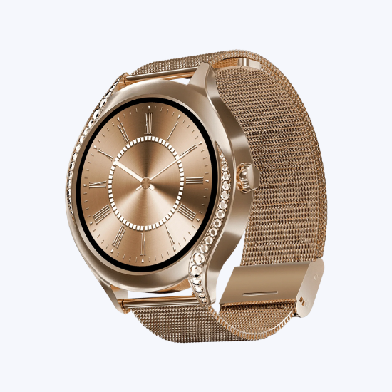 Picture of boAt Enigma Gem Smartwatch with Bluetooth Calling (30.2mm AMOLED Display, IP67 Water Resistant, Rose Gold Strap)