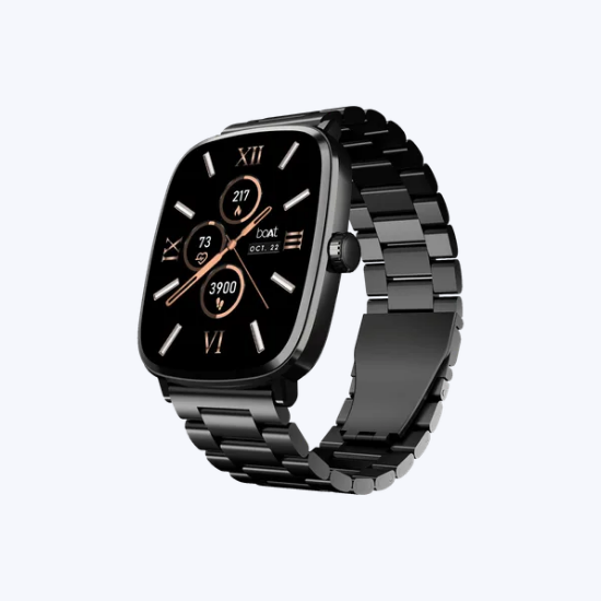 Picture of boAt Ultima Regal Smartwatch with Bluetooth Calling (51mm AMOLED Display, IP68 Water Resistant, Steel Black Strap)