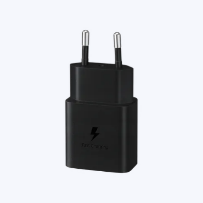 Picture of SAMSUNG 15W Type C Fast Charger (Adapter Only, Short-Circuit Protection, Black)