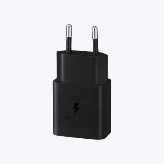 Picture of SAMSUNG 15W Type C Fast Charger (Adapter Only, Short-Circuit Protection, Black)