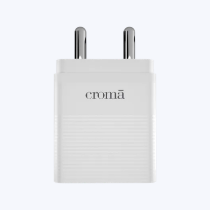 Picture of Croma 20W Type C Port Fast Charger (Type C to Type C Cable, GaN Technology, White)